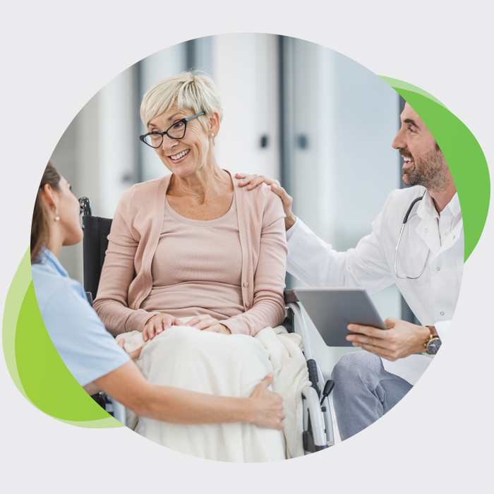 Doctor and nurse with patient