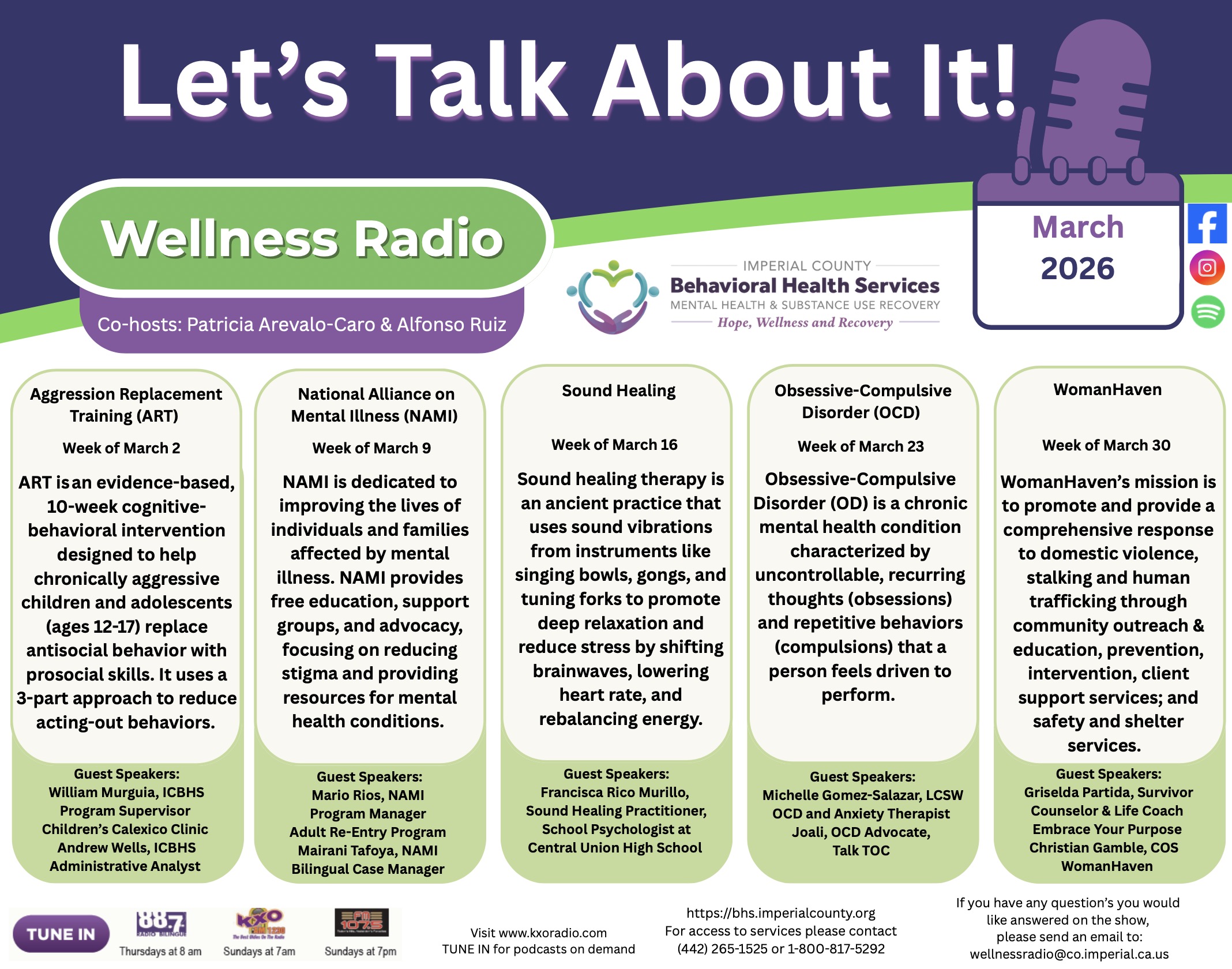 Calendario Let's talk about it