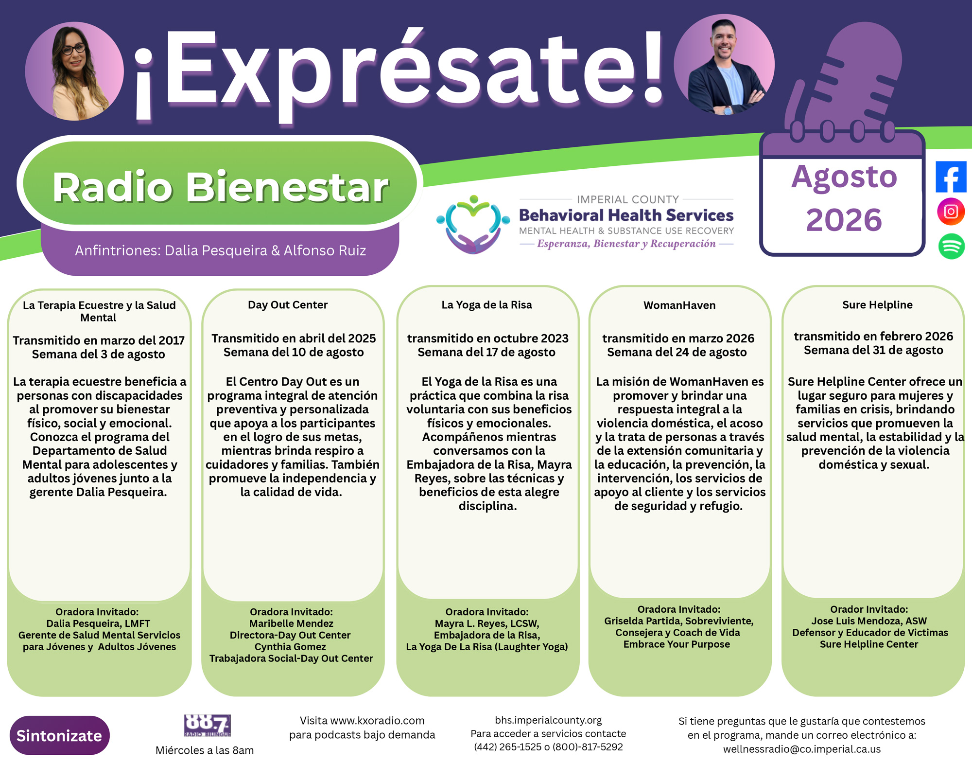 Screenshot Calendario Exprésate